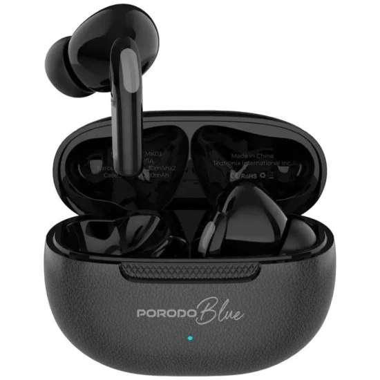 Porodo blue voxara tws wireless earbuds - Black